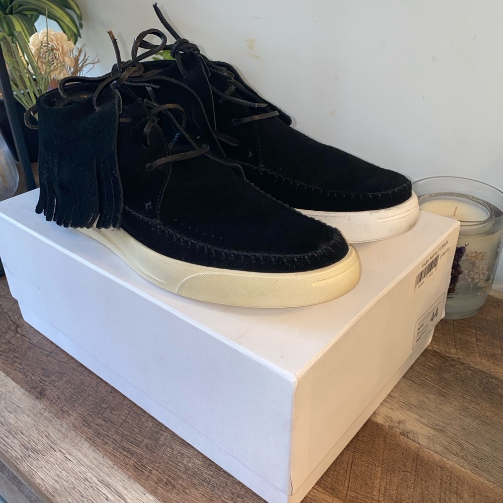 NWB!! Foundation Footwear Native Black High-Top Fringe Moccasin Sneakers Size 11 - Picture 3 of 14